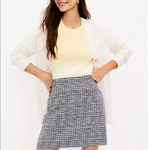 LOFT Navy, Cream, Black Tweed Skirt | Size M